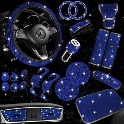 Steering wheel cover | cover electric charging air outlet strip - blue-38cm