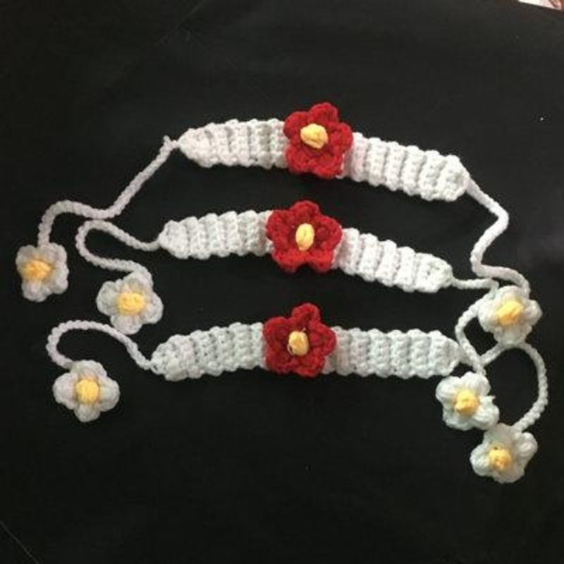 小红花手环白雪公主发圈大肠钩针同款毛线编织材料包diy自制品