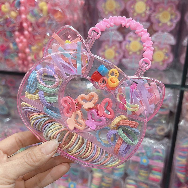 Juego de Accesorios para el Cabello Infantil con Caja de Regalo de Plástico y Resina para Niñas