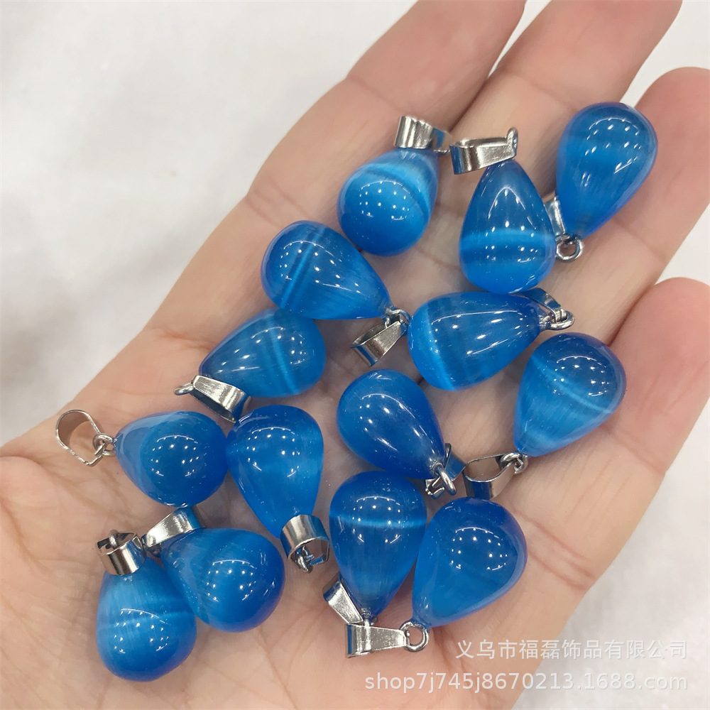 13*18mm ronda gota de agua colgante amatista natural Ojo de Tigre colgante de Piedra DIY pendientes collar de accesorios de la joyería al por mayor