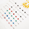 Fashionable advanced bracelet stainless steel, brand lightening hair dye, jewelry, high-quality style, four-leaf clover