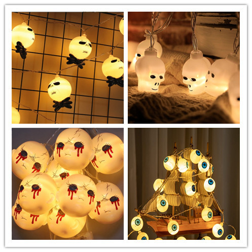 Cadena de luces LED para Halloween, con hojas de arce y calabaza, para decoración, al por mayor