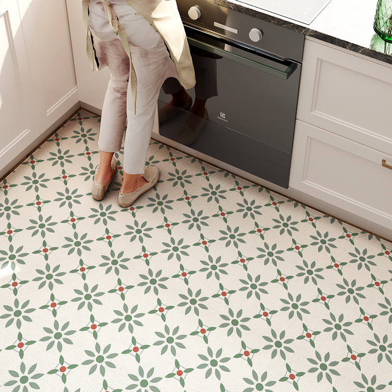 Alfombra del piso de la cocina cubierta completa antideslizante a prueba de aceite alfombra resistente a las manchas cubierta completa borrable limpieza lavable PVC impermeable estera del pie cubierta entera