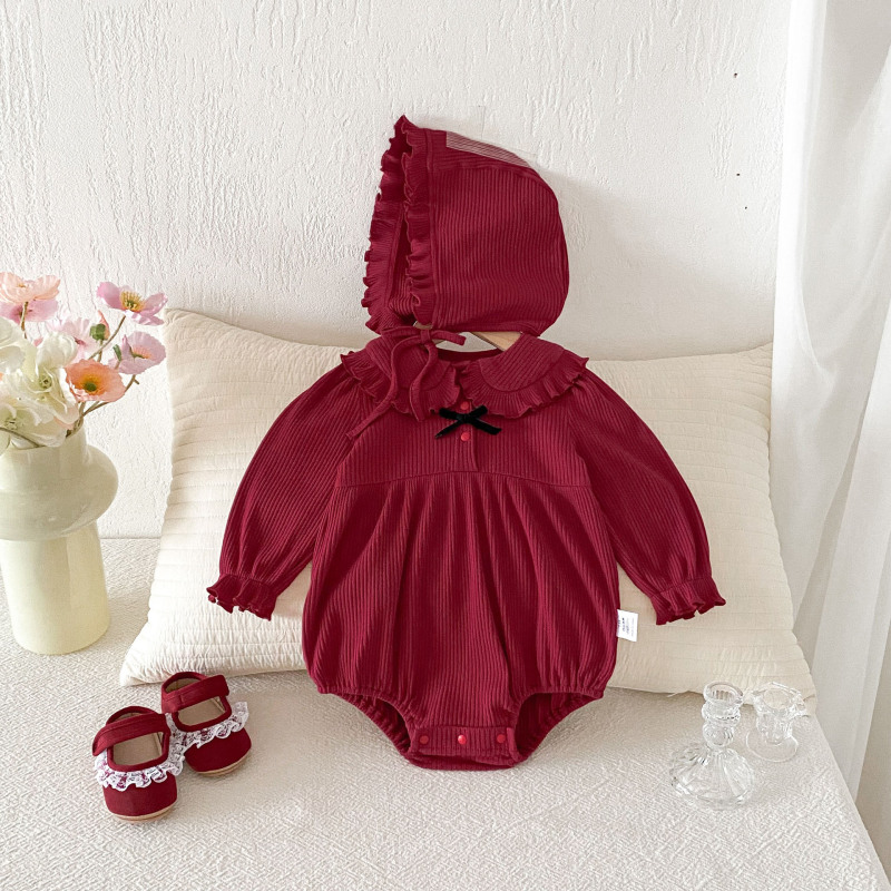 婴儿衣服春秋季新生儿包屁衣满月百天周岁礼服女宝宝服装连体衣棉|undefined