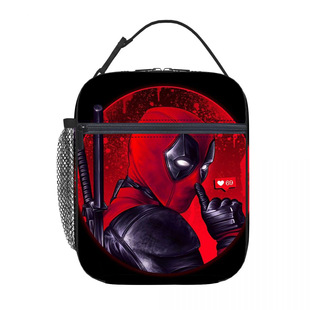 Cross-border Hot-selling Portable Lunch Bag for Primary School Students Bento Bag Cartoon Deadpool Insulation Bag Outdoor Lunch Box Ice Bag