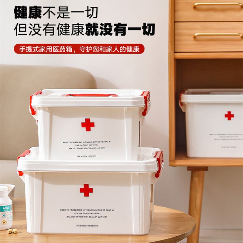 Quna medicine box for home use large capacity medical box epidemic prevention package medicine storage first aid small storage box large medicine box