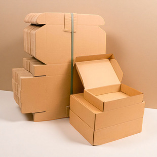 Aircraft Box Square Cross-Border Carton Printed Logo Express Packaging Box Kraft Paper Folding Packaging Box Wholesale