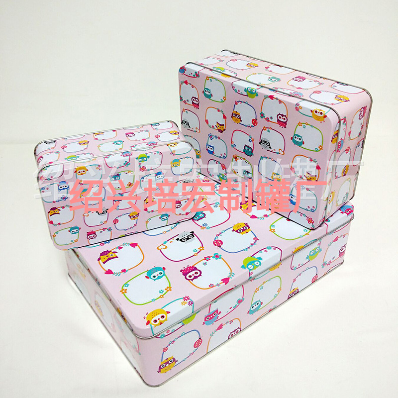 供应马口铁罐送礼饼干长方形空盒子曲奇饼干收纳金属盒