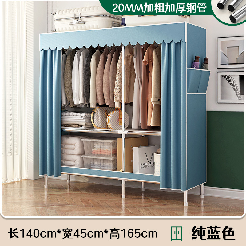 Armario sencillo para dormitorio en casa, armario de tela resistente y duradero para viviendas de alquiler, almacenamiento de ropa colgante, armario de almacenamiento multifuncional. image 19