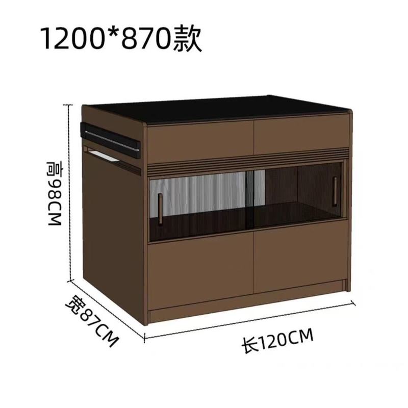 实木北欧岛台家用小户型餐桌一体可伸缩餐厅简约多功能收纳储物柜|undefined