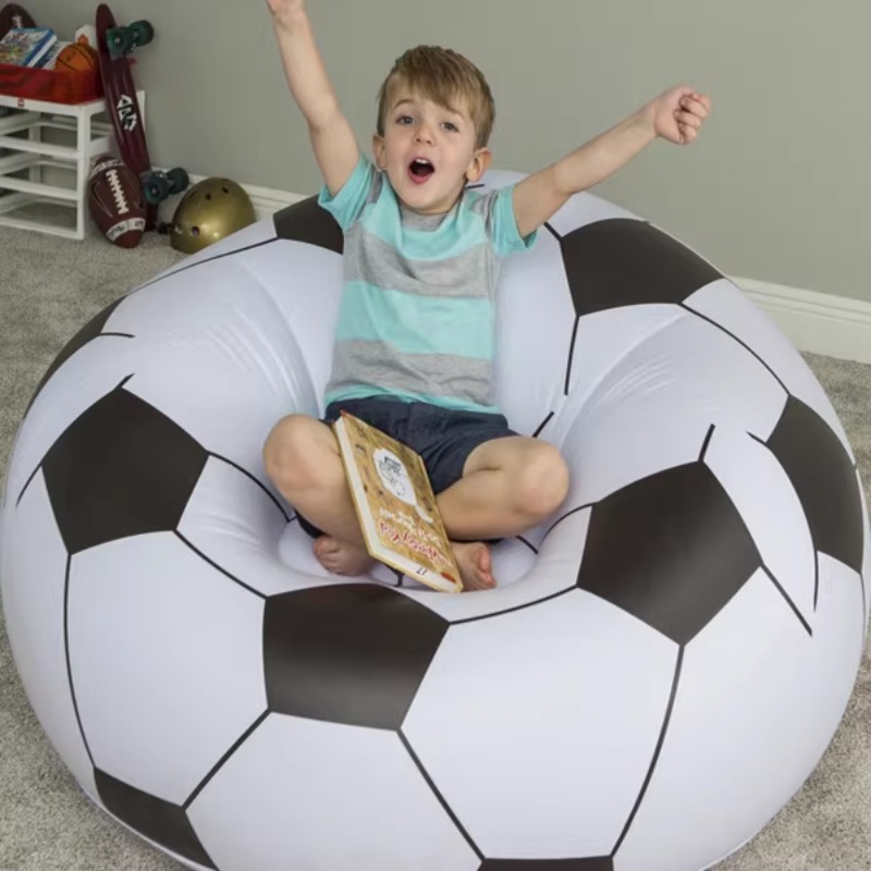 Sofá perezoso de fútbol de dibujos animados para niños solo bebé pequeño sofá creativo bolsas de frijoles red tatami silla de cocina