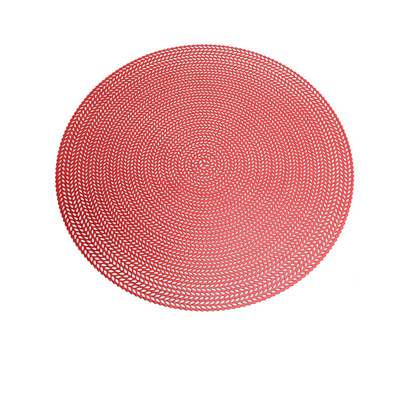 Nuevo dorado mantel hueco de oro y plata trigo oreja redonda antideslizante estera PVC estera de mesa de montaña estera de aislamiento decorativo occidental mantel