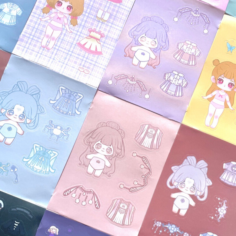New Princess Dress-Up Stickers 100 Pieces for Girls DIY Cute Cartoon Little Red Book Same Style High-Looking Dress-Up Show