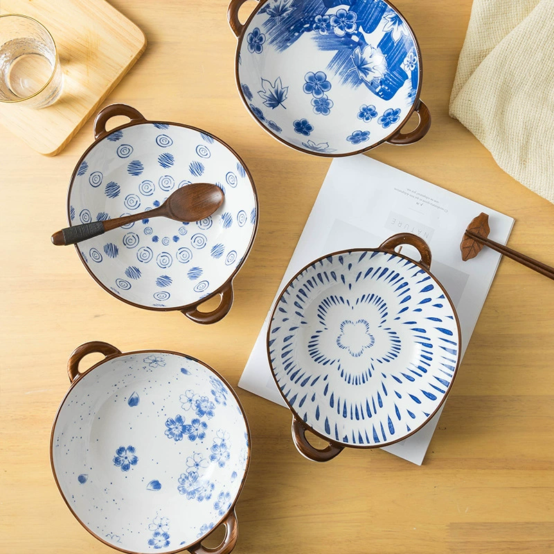 Japanese big soup bowl, ceramic tableware, high-quality style