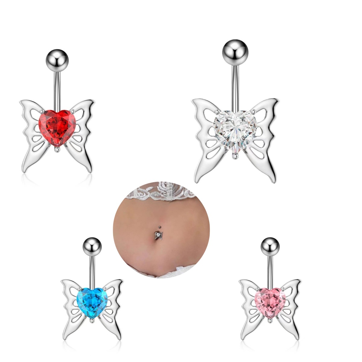 Pointed labret stud close-up product detail