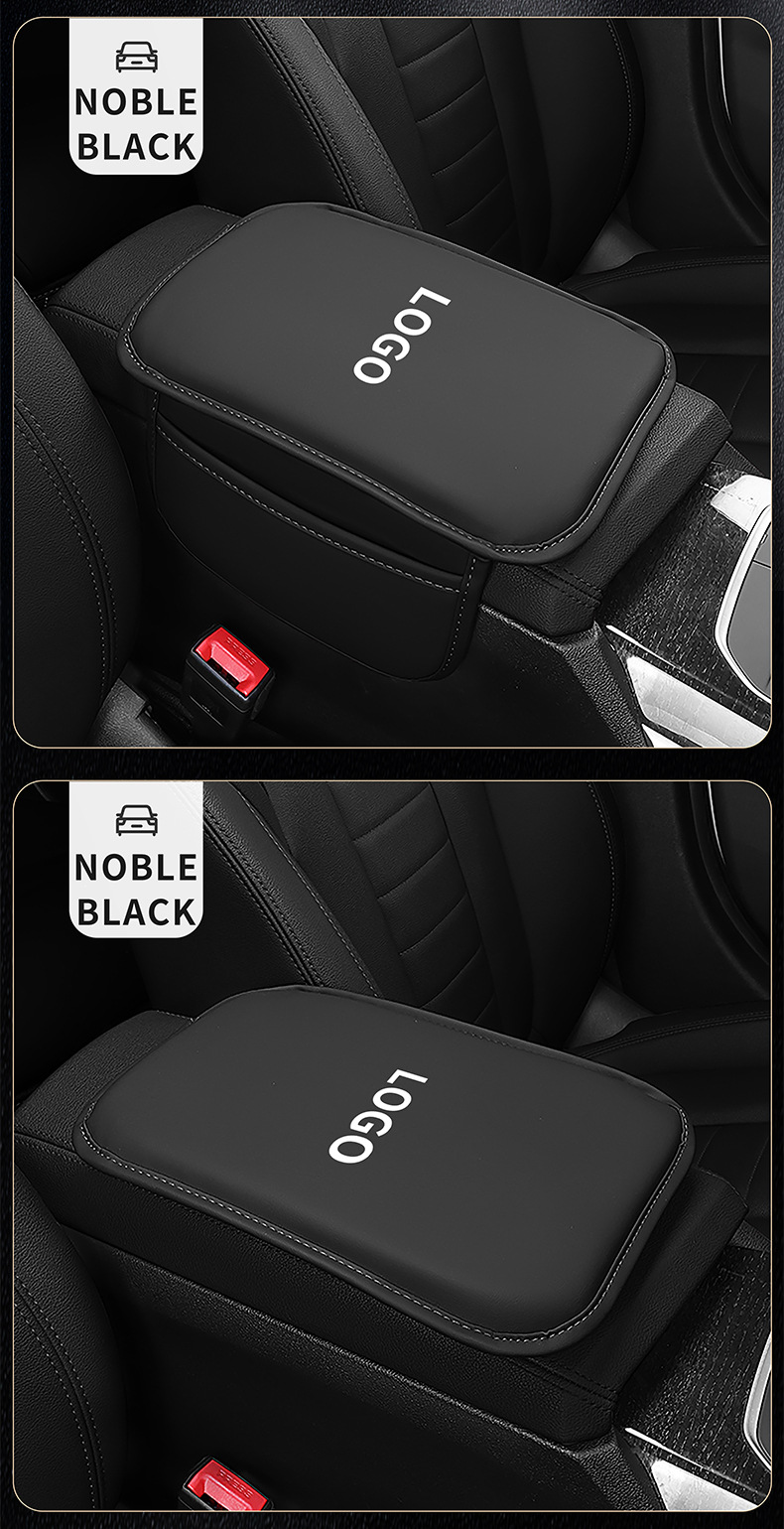 Car Armrest Box Pad Leather Elbow Support