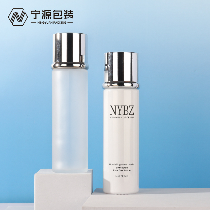 230ml直圆玻璃瓶精华水分装瓶玫瑰纯露空瓶旋盖爽肤水玻璃瓶