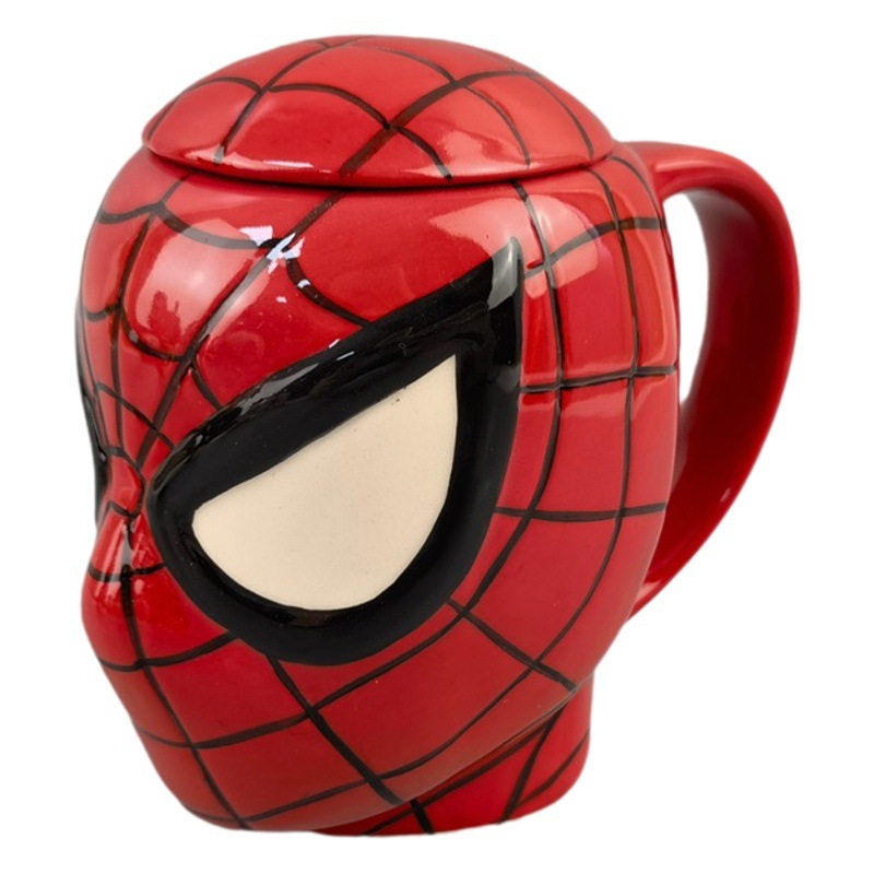 Estrictamente seleccionado Marvel Super Hero Spider-Man Taza muerto Shi Hulk Capitán América taza de café de cerámica con tapa