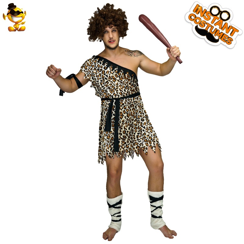 Halloween adulto grande original de los hombres cueva salvaje traje etapa traje ropa de fiesta carnaval traje de rendimiento image 1