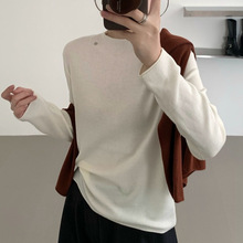 桑蚕丝羊毛秋冬新款极简风女装韩版时尚半高领套头针织衫打底衫