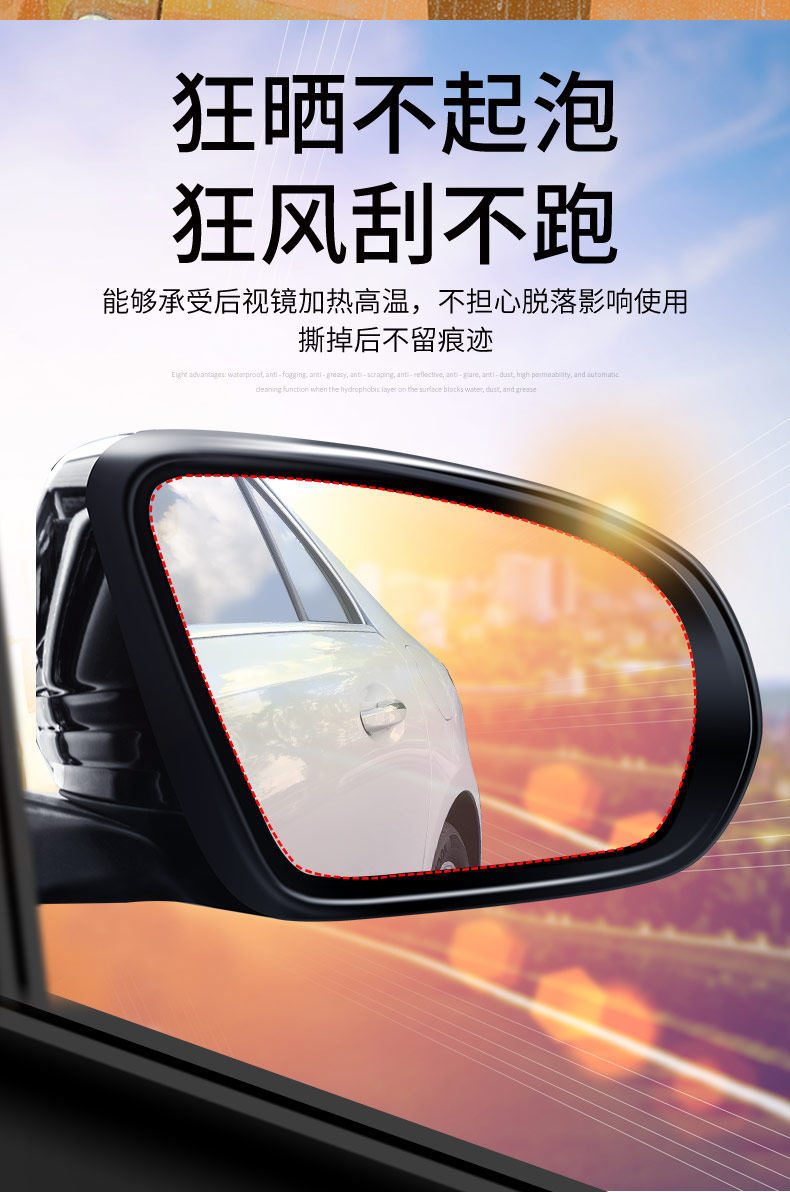 Rearview Mirror Anti-Rain Film - Anti-Fog, Waterproof