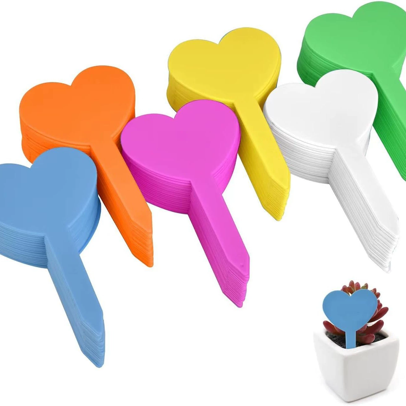 Любовный тип вставки, мясистый цветочный растительный знак, водонепроницаемый и устойчивый к солнцу, цветной пластиковый бирка вставки