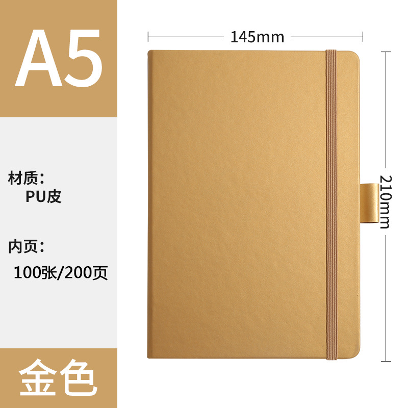 A5 Oro + Correa + bolígrafo elástico