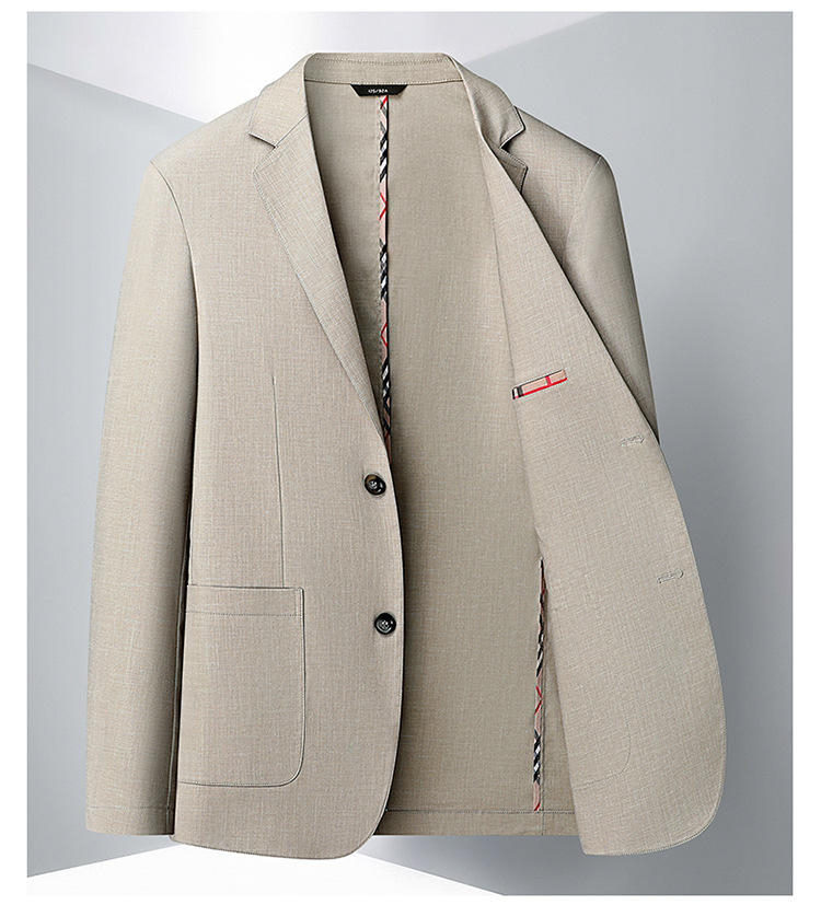 Erkek Giyim Erkek günlük takım elbise ilkbahar ve sonbahar keten hafif lüks iş tek batı orta yaşlı ve genç tek düğmeli moda takım elbise ceket_voghion.com