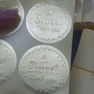 Cross-Border Hot-Selling Hot Stamping Stickers Matte Gold Matte Silver Embossed Embossed Concave and Convex Self-Adhesive Stickers High-End Stereo Sealing