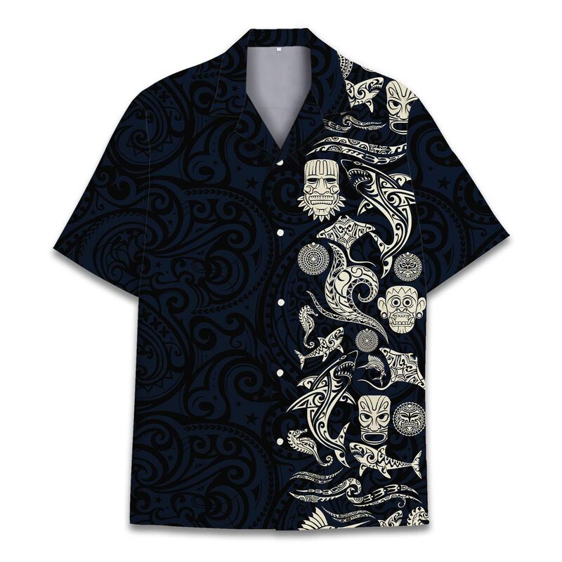 Cuban Collar Shirt 3D Digital Printed Short-Sleeved Shirt for Men Large Size S-5Xl Loose Casual Lapel Shirt
