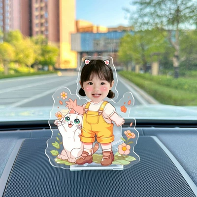 photo car diy shake, Car ornaments - vehicle-mounted-solar-battery-dual-use-model-single-person-shaking-head-920-model
