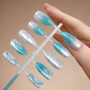 6177# Shake Tone Wear Armor Short Blush Gradient Nail Paste Pure Want ins Wind False Nail Nail Piece Wholesale