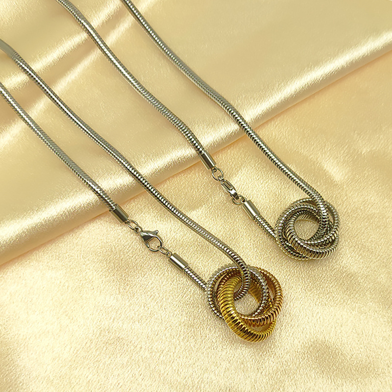 25g Weight 304 Stainless Steel Pendant Material Pendant Necklace Classification 304 Stainless Steel Chain Material Twisted Rope Chain Chain Type 1 Piece Quantity Casual, Street Occasion 304 Stainless Steel Material Geometric Pattern Unisex Gender Simple Style, Streetwear Style Wholesale Jewelry Simple Style Streetwear Geometric 304 Stainless Steel Pendant Necklace 2