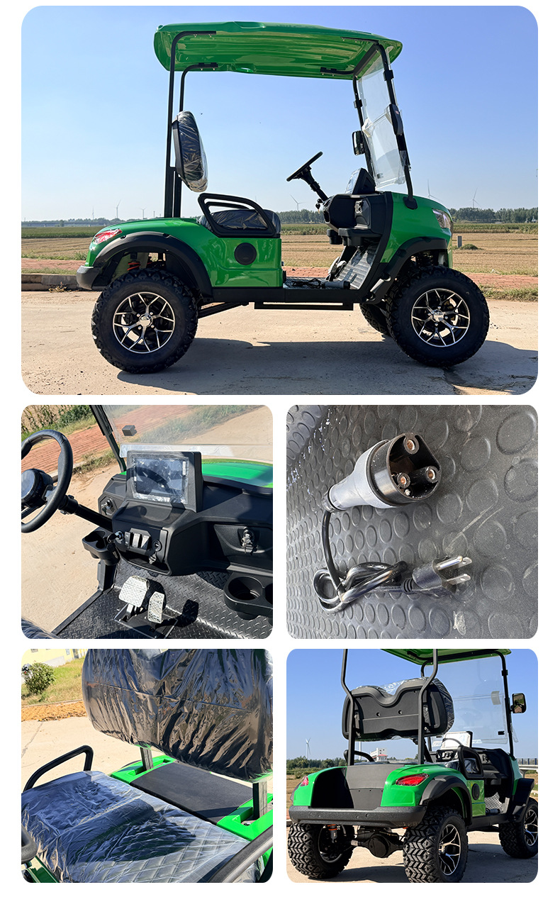 New Electric Golf Cart Scenic Park Sightseeing Vehicle Shuttle Bus 2-Seater Four-Wheel Sightseeing Vehicle