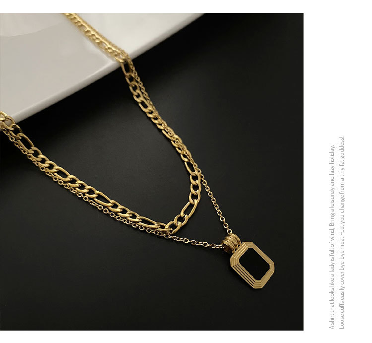304 Stainless Steel Pendant Material Vacuum Plating Real Gold Plated 18K Gold Gold Plating Silver Plated Geometric 304 Stainless Steel Fashion Waterproof Non Tarnish Titanium Steel Layered Necklaces