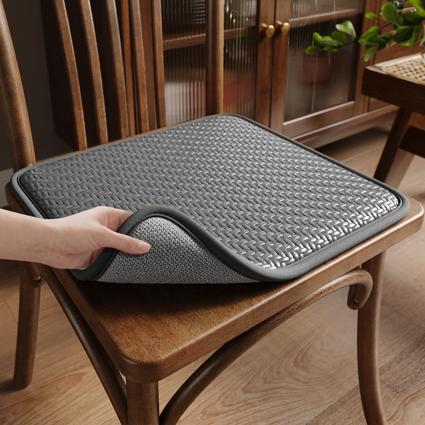 Cojín de asiento de silla de comedor de doble cara cojín de asiento
