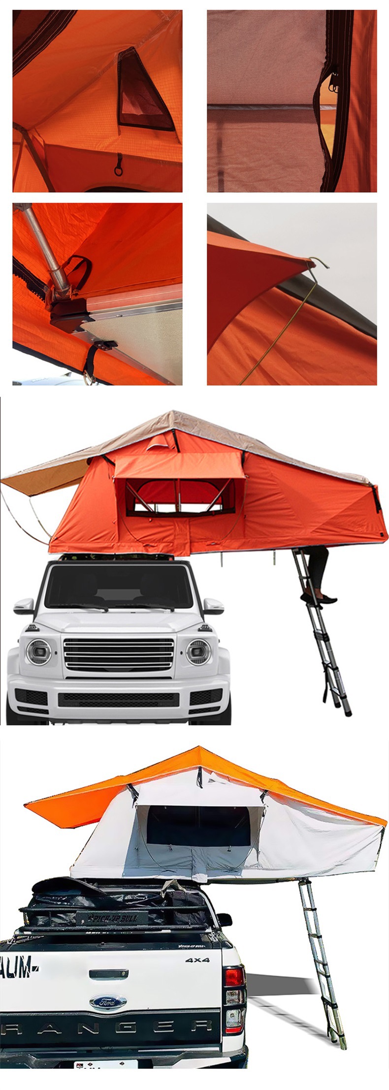 Soft Top Long Foldableing Car Tent Roof Tent Self-driving Travel Camping Style Outdoor Double Tent