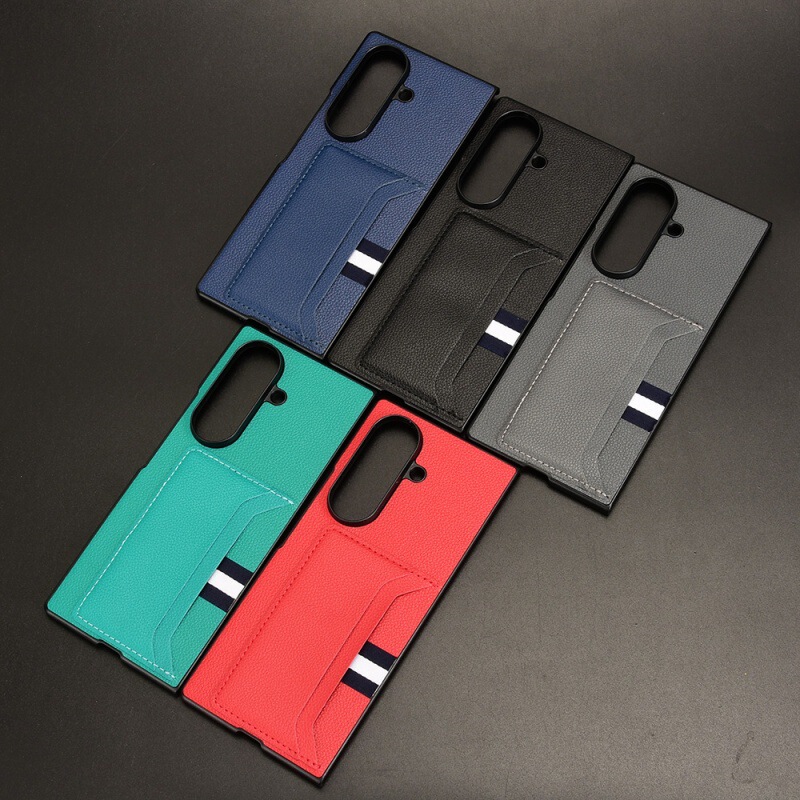 Suitable for Samsung Galaxy Z Fold 7 6 50% off Foldable Phone Case with Card Slot, Lychee Pattern Protective Cover, Hard Case Suitable for Samsung Galaxy Z Fold 7 6 50% off Foldable Phone Case with Card Slot, Lychee Pattern Protective Cover, Hard Case