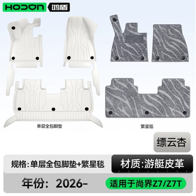 Modelə uyğun ayaqaltı floor mats, 2026 new model - 212t01shangjie-z726-models-5-seats-double-layer-foot-mat-cloud-apricot-gray-starry-blanket-with-starlight-embellishments