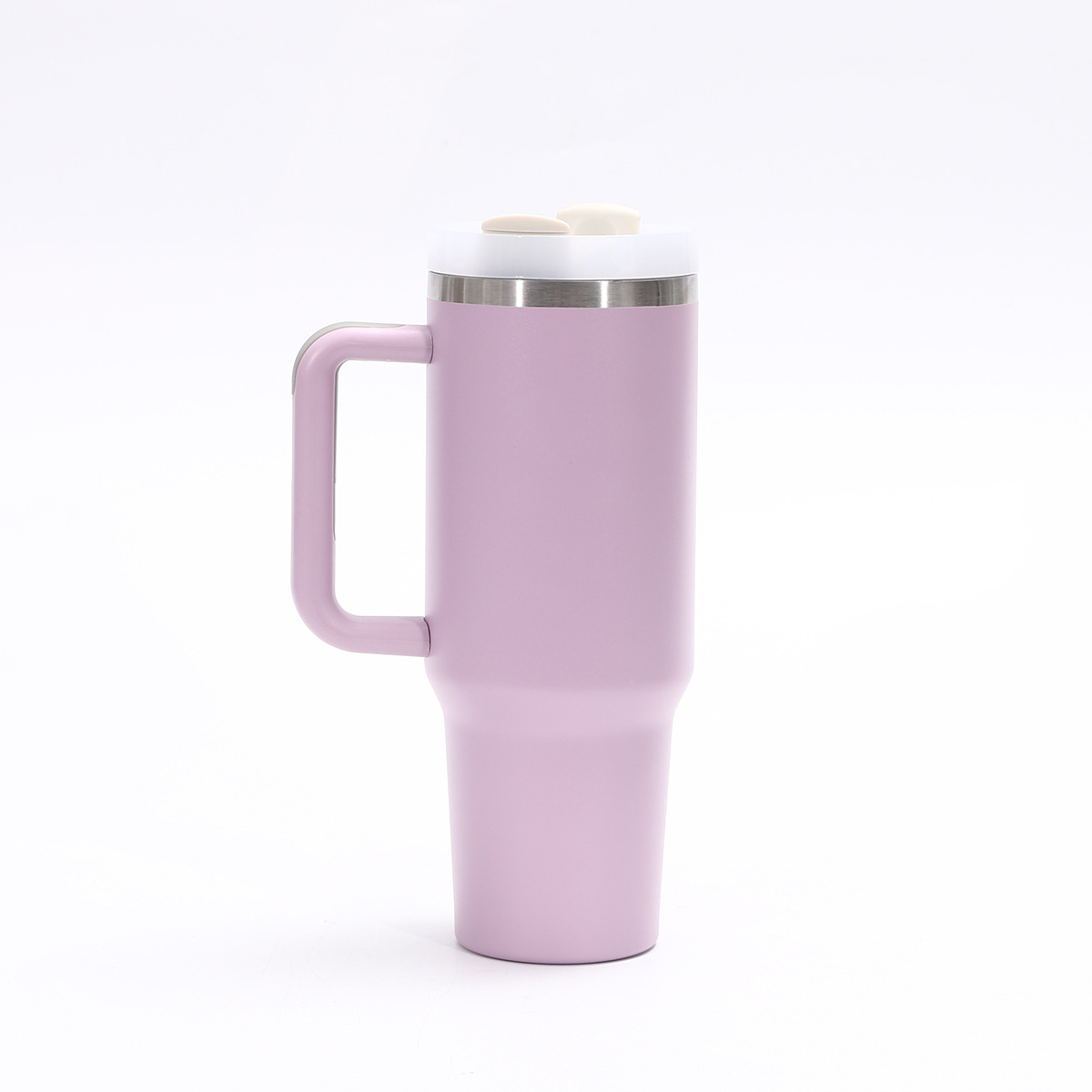 Taza de coche con mango de 40oz transfronterizo Taza de aislamiento de acero inoxidable 304 de doble capa de vacío Taza de hielo de gran capacidad con pajita