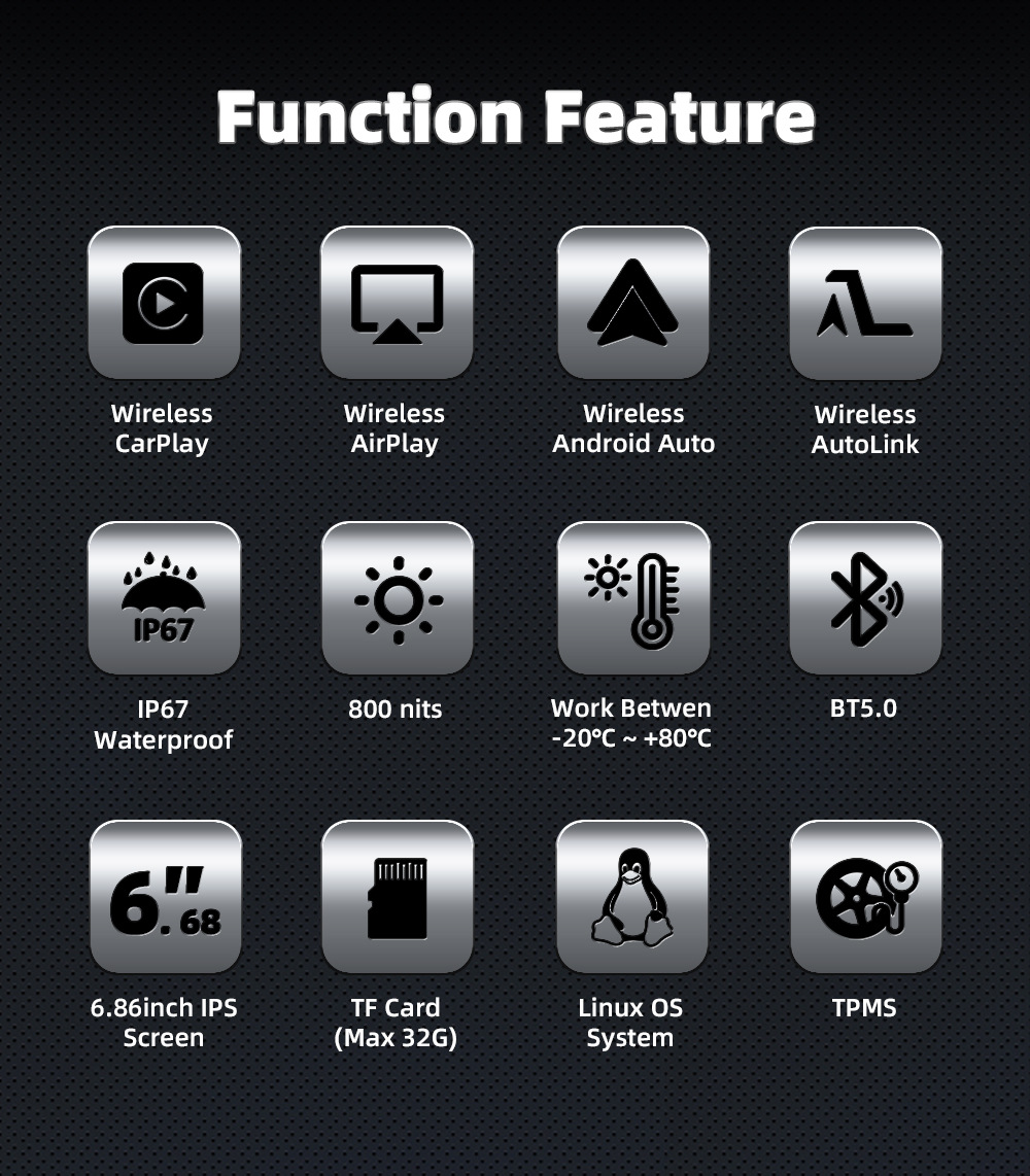 New Products 6.86inch Motorcycle Carplay Portable Navigation Can Support Quick Release Bracket