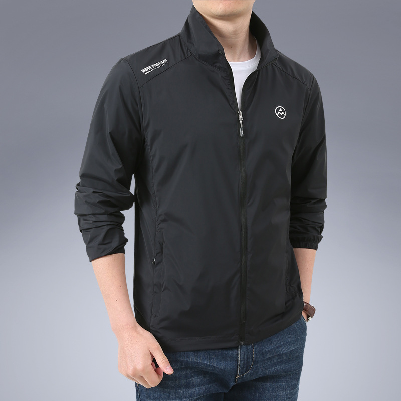 Primavera y el verano de seda de hielo pesca ropa de protección solar ropa de piel de los hombres nueva protección UV delgada soporte transpirable collar casual abrigo image 8