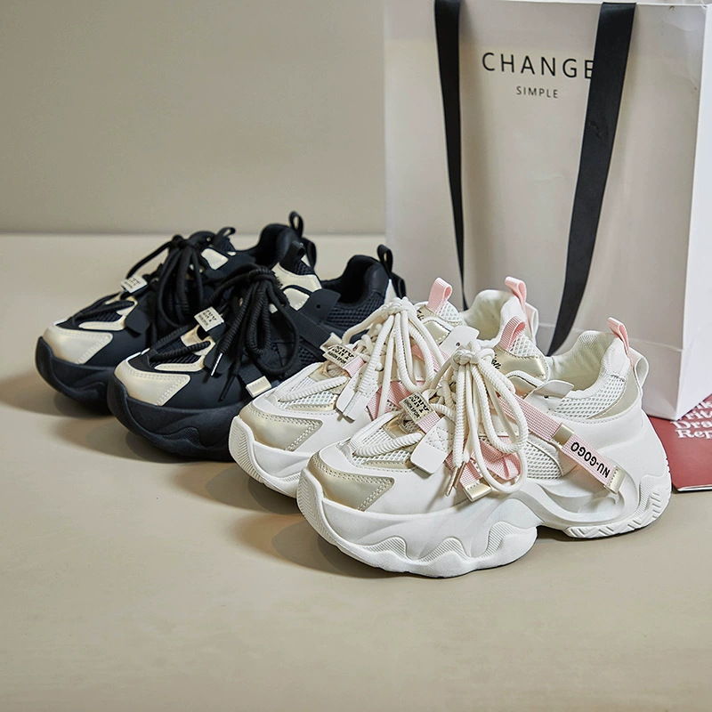 Узурпативные dad sneakers INS стиль, верх PU и резиновая подошва, платформа 4.5 см, размеры 35–40