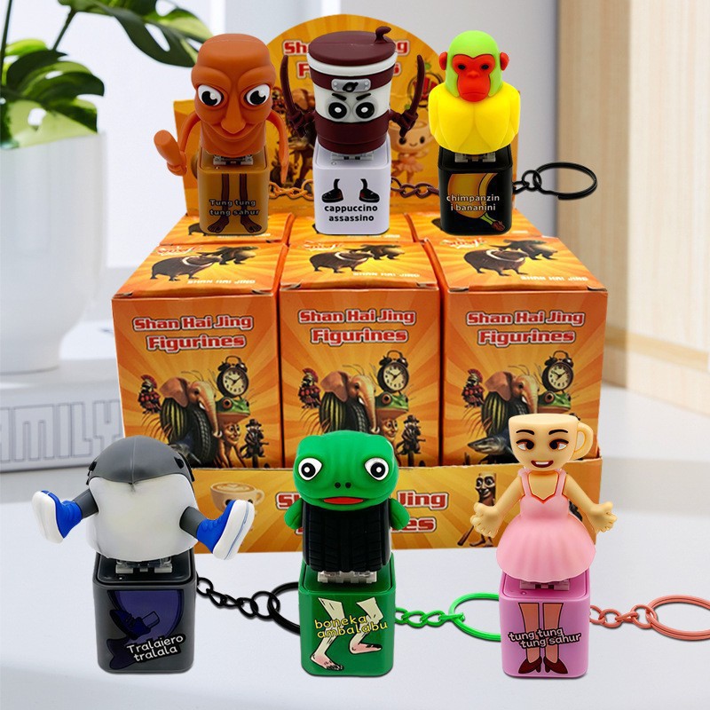 Seis cajas de colores completas