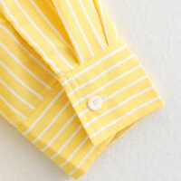 Women's Casual Loose Fit Stripe Shirt With Pocket, Long Sleeve Polo Collar Blouse, Comfortable Breathable Tops For Spring Summer_ecoleips.com