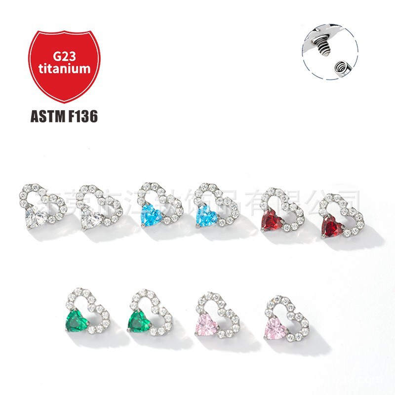 Pointed titanium steel lip stud product view
