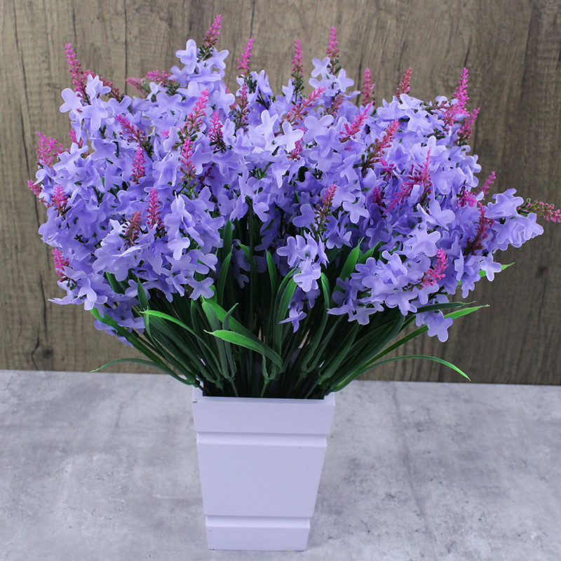 Bulk artificial lilies 7 head lilac lavender pastoral decoration living room bedroom decorative fabric silk flowers fake flowers