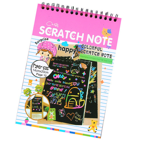 Medium Colorful Children's DIY Scratch Book Creative Sketch Graffiti Painting Book Kindergarten Student Stationery Drawing Book