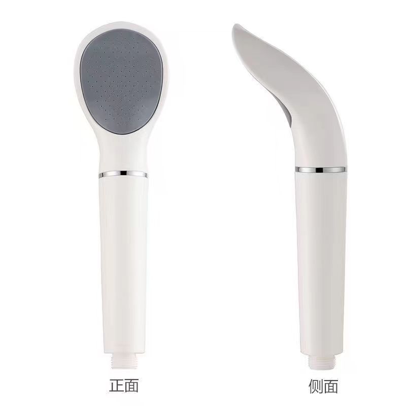 Shower Booster Shower Head Detachable Anti-Clogging Bathroom Handheld Shower Head White Curved Water Heater Shower Head Single Head