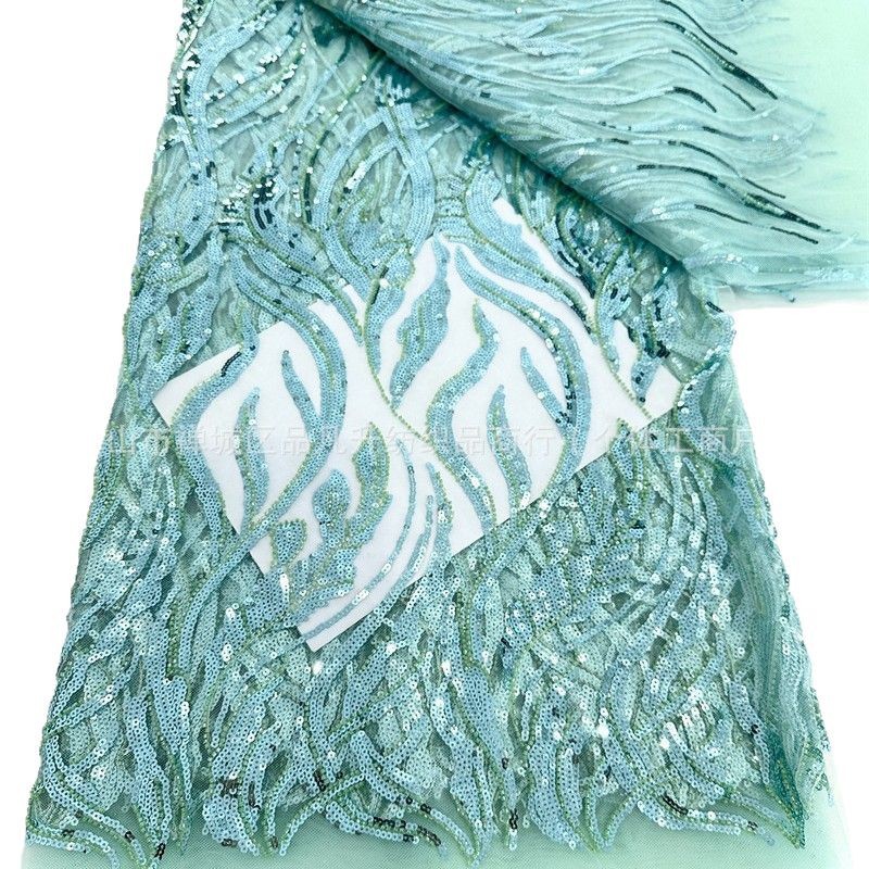 Tejido de malla de lenta bordada tridimensional Vestido de novia de moda Vestido de moda Tela de encaje LACE